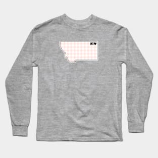 USA States: Montana (pink plaid) Long Sleeve T-Shirt